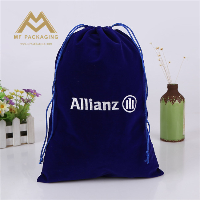 embroidery logo flannelette bag cotton pouch