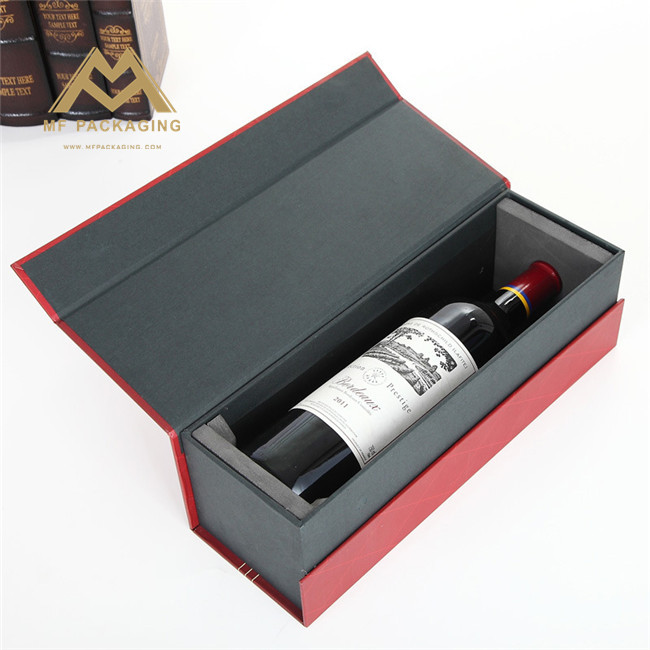 solid color printing high-end custom red wine package gift box